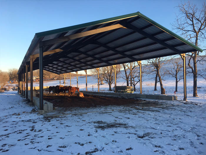 Forage barn in the winter